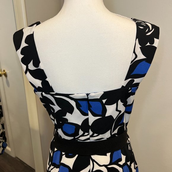 London Times Black and Blue Floral Mini Dress - Picture 9 of 14